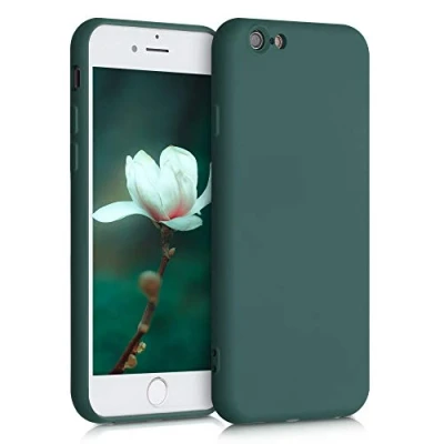 Abbildung von kwmobile Hülle kompatibel mit Apple iPhone 6 / 6S gummierte TPU Silikon Handyhülle Schutzhülle für kabelloses Laden Case in Moosgrün