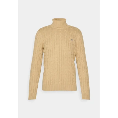 Abbildung von GANT Cable Turtle NECK Strickpullover, Herren, Größe: Small, Khaki mel