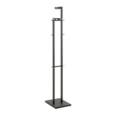 Abbildung von HAKU Möbel Garderobenständer Chrom, schwarz, Metall Maße: B 42 cm x H 175 T 30 cm, Style: Modern