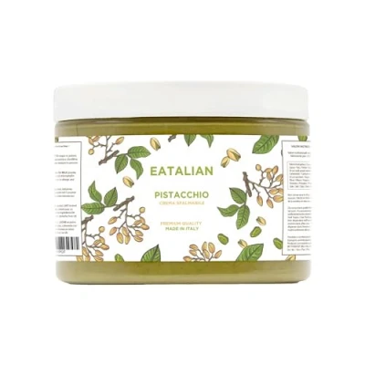 Abbildung von EATALIAN by AMZ BETTER Streichbare Pistaziencreme 500G, Brotaufstrich Natürliches und sizilianisches Protein, Made in Italy, süßer Geschmack. Ideal für Brot zum Füllen von Kuchen