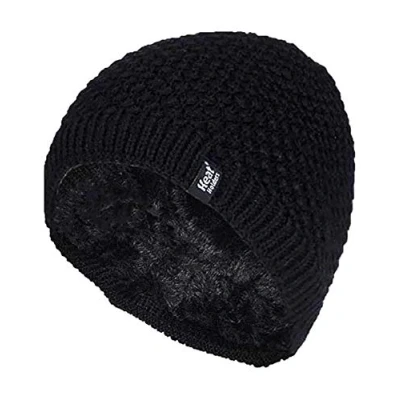 Abbildung von HEAT HOLDERS Damen Winter Warm Strick Beanie/Mütze mit Fleecefutter (One Size, Black (Nora))