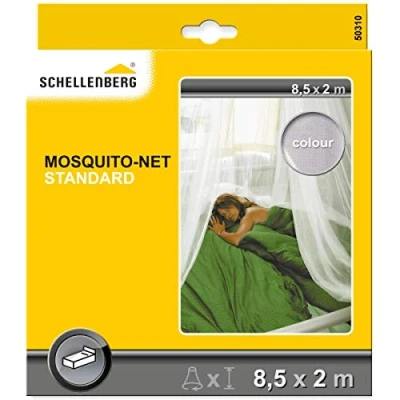 Abbildung von SCHELLENBERG Fliegengitter Gewebe &quot;Insektenschutz Vorhang Standard Betthimmel&quot;, Moskitonetz Baldachin für das Bett, 2 m x 8,5 m, weiß, 50310