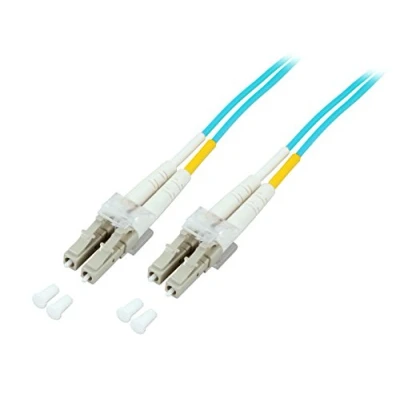 Abbildung von BIGtec 15m LWL Kabel Patchkabel OM3 Glasfaser 40Gbit Multimode 50/125µm Ø 2mm Jumper LC Stecker Duplex Aqua/türkis Fiber Optic Cable