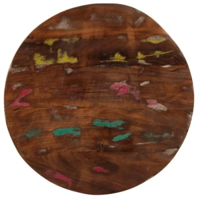 Abbildung von vidaXL Tischplatte, Holzplatte für Esstisch Couchtisch, Massivholzplatte Rustikales Design, Ersatztischplatte, Ø 60x3,8cm Rund Altholz Massiv