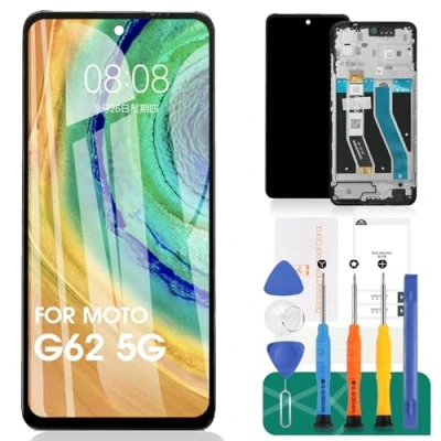 Abbildung von für Motorola Moto G62 LCD Display 5G Bildschirm Ersatz Touchscreen Digitizer Montage Reparatur Sets (schwarz, mit Rahmen)