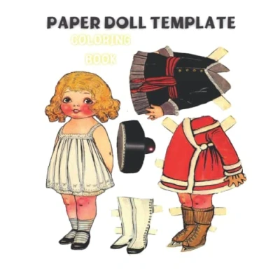 Abbildung von Paper Doll Template Coloring Book: Pages For Adults And Kids Relaxation Stress Relief High Quality With Great Illustrations