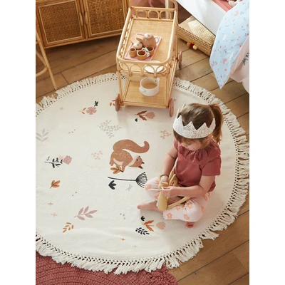 Abbildung von Vertbaudet Kinderzimmer Teppich „Naturprinzessin“ wollweiß ONE Size