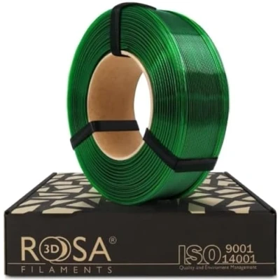 Abbildung von ROSA 3D PET G Standard High Speed Filament 1.75 mm für Drucker Druckmaterialien Leicht Glänzend PETG Printing Materials Transparent Grün Refill 1 kg