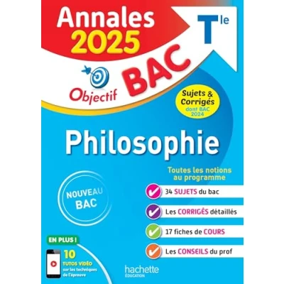 Abbildung von Annales Objectif BAC 2025 Philosophie Tle sujets et corrigés