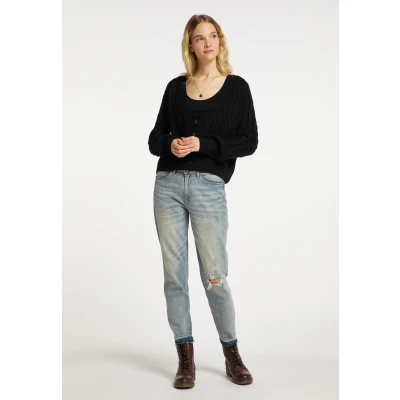 Abbildung von DREIMASTER Vintage Strickjacke für Damen XL/XXL / Schwarz 52% Polyacryl 25% Nylon 23% Polyester