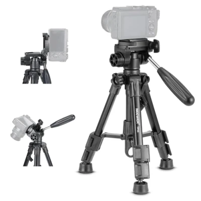 Abbildung von NEEWER Basic Mini Tisch Stativ für Kamera mit 3 Wege Schwenk Neigekopf und Handgriff, Kleiner tragbarer Tripod Selfie Stick aus Metall 1/4&quot; Schraube DSLR Vlog Videoaufnahmen, max. 6kg, TP02
