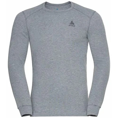 Abbildung von Odlo Herren Thermounterwäsche Active Warm Thermoshirt Skiunterwäsche Mit Rundhals Funktionsunterwäsche Langarm Shirt, Steel Grey Melange, M EU