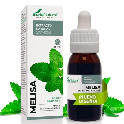 Abbildung von Soria Natural Melisseextrakt in Tropfen Hilft bei der Entspannung Besitzt Verdauungseigenschaften 100% natürlich Nervosität 50 ml Flasche