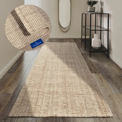 Abbildung von Villeroy &amp; Boch Jute Teppich Rosalie Natur Wohnzimmerteppich aus 100% Handgewebt Natürlich Boho für Wohnzimmer, Schlafzimmer, Esszimmer Weiß, 80x300cm