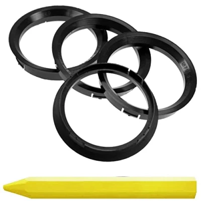 Abbildung von 4X Zentrierringe Schwarz 76,0 mm x 67,1 + 1x Reifen Kreide Fett Stift