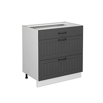Abbildung von Vicco Unterschrank Fame Line, Anthrazit/Weiß, 80 cm mit 3 Schubladen, ohne Arbeitsplatte