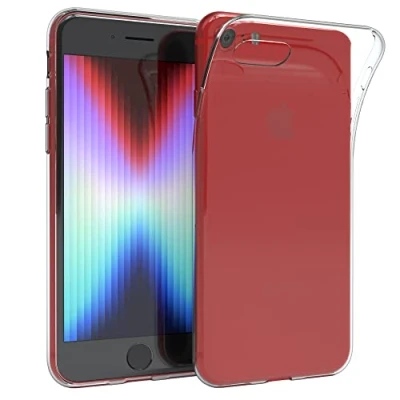 Abbildung von EAZY CASE Hülle kompatibel mit iPhone SE (2022/2020) / 8/7 Schutzhülle Silikon, Ultra dünn, Slimcover, Handyhülle, Silikonhülle, Backcover, Durchsichtig, Klar, Transparent