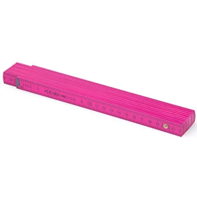 Abbildung von Metrie™ Zollstock Holz 2m lang mit Duplexteilung, BL52 Pink