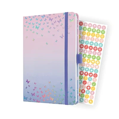 Abbildung von SIGEL J4347 Wochenkalender Jolie 2024, Butterfly Confetti Candy, ca. A5, Hardcover, Gummiband, Stiftschlaufe, Einstecktasche, 174 Seiten, aus nachhaltigem Papier, Terminplaner