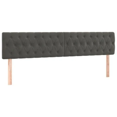 Abbildung von vidaXL LED Kopfteil Polsterkopfteil Bettkopfteil Betthaupt für Bett Bettgestell Bettrahmen Schlafzimmer Bettzubehör Dunkelgrau 180x7x78/88cm Samt
