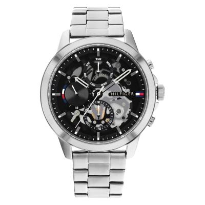 Abbildung von Tommy Hilfiger Henry Uhr silvercoloured/black, Herren, Größe: One Size, Silver coloured/black