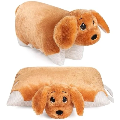 Abbildung von BRUBAKER Kuscheltier Kuscheltierkissen Hund 2 in 1 Plüschtier und Kuschelkissen (40 x 30 cm, St., Tierkissen Hundekissen Stofftier), Kuschelhund aufklappbares Kinder Plüschkissen mit Klettverschluss