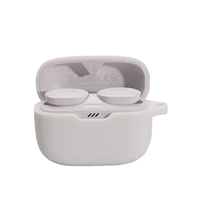Abbildung von GIOPUEY Hülle für JBL Tune 230NC TWS, Transparent TPU Stoßfeste Schutzhülle, Ultradünn, Kein Geruch, TWS Silikon Weiß