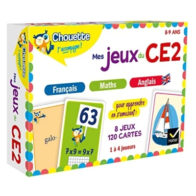 Abbildung von Chouette Mes jeux du CE2 en français, maths, anglais: 8 éducatifs 120 cartes