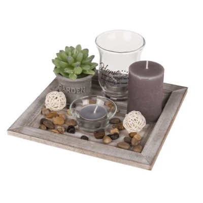 Abbildung von Out of the Blue Dekoobjekt Geschenkset Home Holzteller mit Dekomaterial