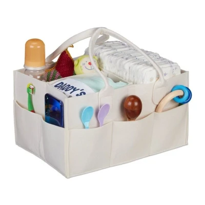 Abbildung von relaxdays Allzweckkorb Baby Windel Caddy Filz, Beige