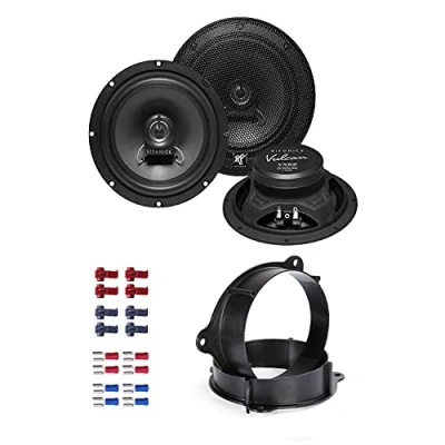 Abbildung von Hifonics VX 62 Lautsprecher mit Einbauset passend für Mercedes Citan (W415) ab 2012 Türen vorne 360 Watt 165mm 2 Wege Koax