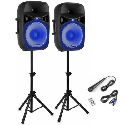 Abbildung von Vonyx VPS152A Soundsystem 1000 W mit Ständern und LEDs