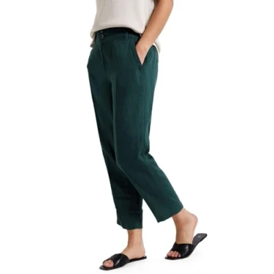 Abbildung von Street One Damen A378743 Leinen Chino im Casual Fit, Dark Garden Green, 38