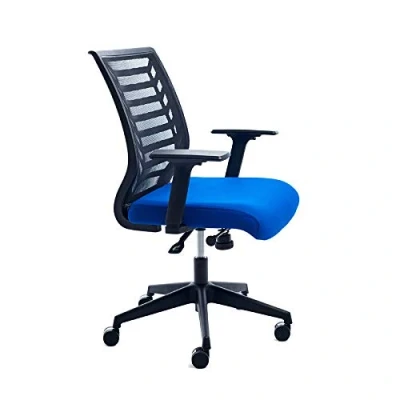 Abbildung von Rocada Bürostuhl gepolstert mit eingespritztem Schaumstoff, Ergonomischer und Verstellbarer Schreibtischstuhl. Mesh/blau