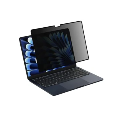 Abbildung von Belkin ScreenForce TruePrivacy Bildschirmschutz für MacBook Air 13&quot; M2, entspiegelte Blickschutzfolie, Härtegrad 2H, mit haftendem Silikonrand, leicht anzubringen und zu entfernen, wiederverwendbar