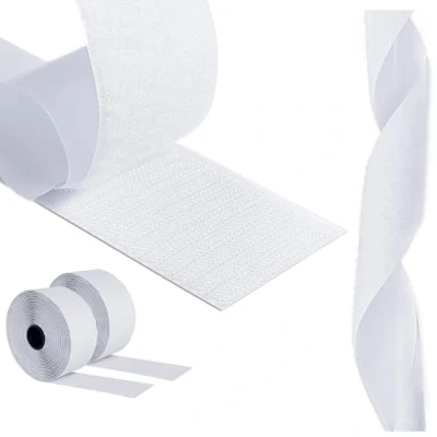 Abbildung von AiQInu Klettband Selbstklebend,5M Klettverschluss Extra Stark Doppelseitig Klebende,5cm Breit Selbstklebendes Klebepad Enthält Flauschband und Hakenband Kann für Haushalt,DIY Handgefertigt