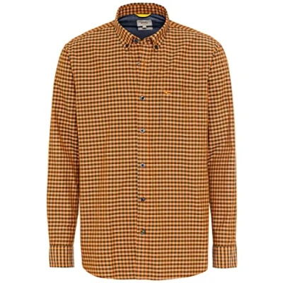 Abbildung von camel active Herren Karohemd aus reiner Baumwolle Orange menswear M
