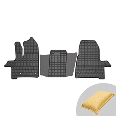 Abbildung von FROGUM EL Toro Gummimatten Ganzjähriges Set von Autofussmatte Auto Fußmatten für Ford Transit Custom ab 2017 Beständiges Gummi Material 1,5cm Schutzkante
