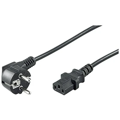 Abbildung von Goobay 95142 Kaltgerätekabel 3m / C13 Kaltgerätebuchse &amp; 90 Grad Schutzkontaktstecker Winkelstecker Universelles PC Monitor Stromkabel Netzkabel Schwarz 3 m