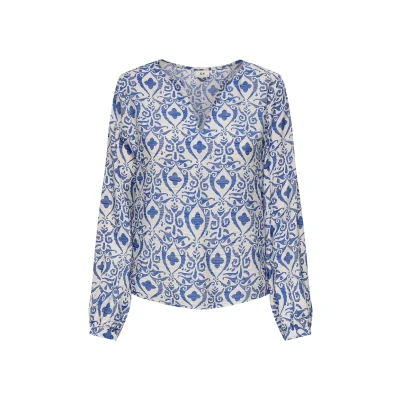 Abbildung von JDY Jdymay LIFE LS Bluse, Damen, Größe: XS, Birch aop blue ikat