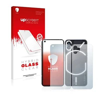 Abbildung von upscreen Schutzglas für Nothing Phone (1) (Display+Rückseite) Schutzfolie, Glas Folie [Klar, 9H Panzerschutz, Anti Fingerprint]