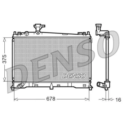 Abbildung von DENSO DRM44010 Kühler, Motorkühlung Aluminium 678 375 16 MAZDA: 6 Limousine, Station Wagon, Hatchback