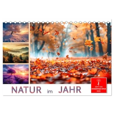 Abbildung von Natur im Jahr (Tischkalender 2025 DIN A5 quer), CALVENDO Monatskalender