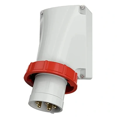 Abbildung von Mennekes (Unternehmen) 101200046 Knöpfen Wandmontage, Steckdosen CEE, 400 V, 5060 Hz., 63 A, 5 polig, IP 67, Paket, rot