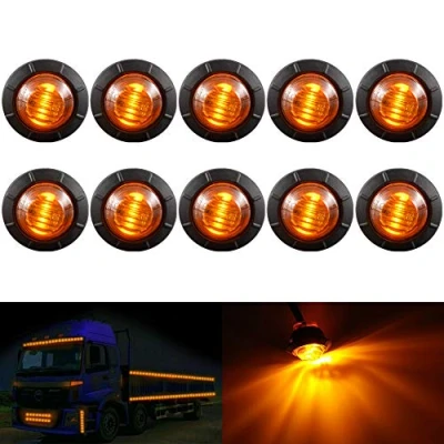 Abbildung von KATUR 3/4 &quot;runde LED Vorne Hinten Seitenmarkierungsanzeigen Licht wasserdichte Kugel Abstand 12 V für Auto LKW (Bernstein)