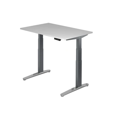 Abbildung von Hammerbacher Schreibtisch XBHM12 Grau/Graphit Kufe poliert