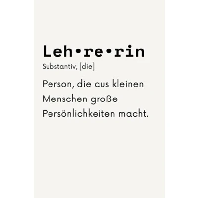 Abbildung von lehrerin Definition: Notizbuch A5 liniert danke geschenke für lehrer abschiedsgeschenk grundschule