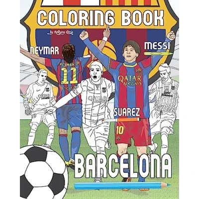 Abbildung von Messi, Neymar, Suarez and F.C. Barcelona: Soccer (Futbol) Coloring Book for Adults Kids