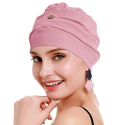 Abbildung von osvyo Baumwolle Chemo Kopfbedeckung für Damen Krebs Haarausfall Hut Leichte Versiegelte Verpackung TIEF Aprikose