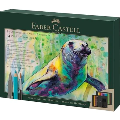 Abbildung von FABER CASTELL 217553 Geschenkset Albrecht Dürer &amp; Pitt Artist Pen, 37 teilig, Künstlerbedarf für Einsteiger und Profis